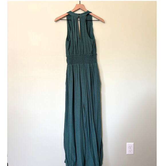 Anthropologie Bionda Plisse Jumpsuit Size Medium Turquoise - Picture 8 of 13